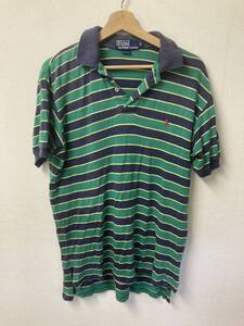 ☆90’ｓPOLO Ralph Laurenボーダー半袖ポロシャツ　Ｍ☆