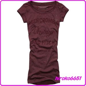 ☆即決有り！新品 024★アバクロ Tシャツ Tee★Arianna (Burgundy) ウーマン M ★Abercrombie & Fitch☆