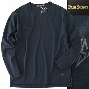 新品 ポールスチュアート シルケット クルーネック 長袖 Tシャツ L 紺 【I51168】 日本製 メンズ Paul Stuart 丸首 ロンT カットソー