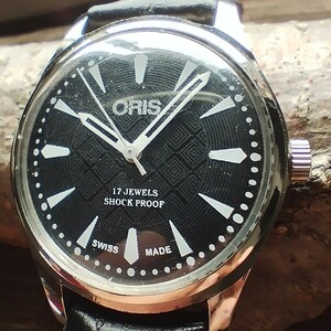 ●希少！●オリス■ORIS 手巻き機械式1980年代ヴィンテージメンズ腕時計アンティーク即納　男性人気ブランド0421j