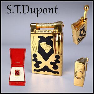 【吉】ZC533 デュポン 【S.T.Dupont】 ガスライター ゴールド 高5.9㎝／箱付と証明書付 未使用近い 極美品！