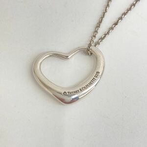 SH★ 1円スタート TIFFANY＆Co ティファニー SV925 SILVER シルバー オープンハート ネックレス 5.3g