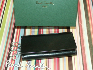 741☆D　新品本物即決　ポールスミス　Paul Smith　牛革　ウェルドエッジ　4連　キーケース　テールリング付き　箱付き