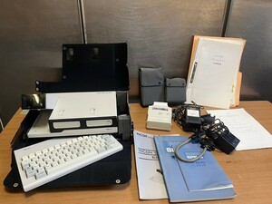 ○珍品 当時物 RICOH 1.5インチCRT搭載 SP50/SP25ビジネス用PC BASIC コンピューター キーボード プリンタ マニュアル付属 簡易動作確認 ③