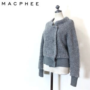 1N2368-F-N◆ macphee マカフィー ニットブルゾン ウールジャケット ◆ size38 ウール アルパカ グレー 古着 レディース 秋冬