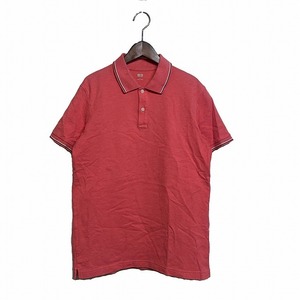 ユニクロ UNIQLO ポロシャツ カットソー 半袖 ドライカノコ L レッド 赤 朱色 /AG メンズ