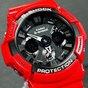 美品 CASIO カシオ G-SHOCK ジーショック 腕時計 GA-201RD-4AJF クオーツ アナデジ デジアナ ラウンド レッド 新品電池交換済 動作確認済