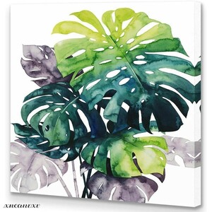 お洒落な アートパネル 植物 ボタニカル 緑 40x40cm モダン インテリア 壁掛け 部屋飾り 装飾画 キャンバス 絵画 ウォールアート 芸術 鑑賞