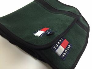 希少 良好 90s TOMMY HILFIGER トミーヒルフィガー フリース マフラー 緑黒