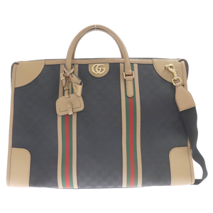 GUCCI グッチ GGキャンバス レザーエクストララージ ダブルG 2WAY ダッフルバッグ ボストンバッグ 715773 ブラック