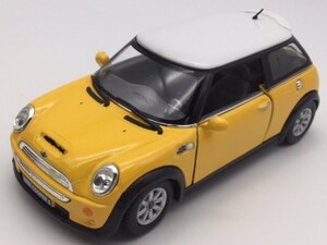 1台売り 黄色 1/28 ミニクーパー S ミニカー 車 BMW ビーエムダブリュー MINI COOPER S　キンスマート プルバック