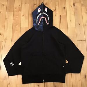 Blue camo × black シャーク パーカー Sサイズ shark full zip hoodie a bathing ape BAPE エイプ ベイプ アベイシングエイプ 迷彩 pi8