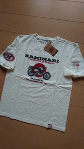 SALE! 即決★エフ商会　雷カミナリ KMT-114 ドリームCB72 半袖Tシャツ ホワイト L