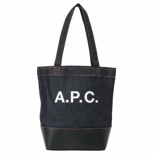 アーペーセー トートバッグ A.P.C. CODDP M61568 IAK DARK NAVY APC アクセル デニム×レザー スモール ダークネイビー レディース メンズ