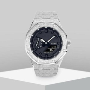 GSHOCK GA2100 カシオーク フロステッド加工 カスタム用パーツ シルバー GA-2100 GA-2110 GA-B2100カスタム　A