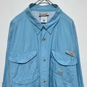 Columbia PFG コロンビア ボタンダウン フィッシングシャツ 長袖シャツ　ロゴ　アウトドア　サイズXL-TALL