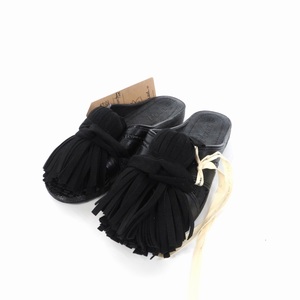 未使用品 リコール RequaL≡ RQ23SS-BO01 BENSAN TASSEL SANDAL ベンサン サンダル タッセル 2 黒 ブラック メンズ