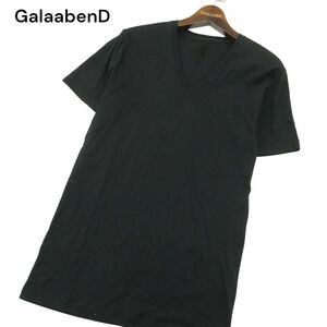 GalaabenD ガラアーベント 春夏 半袖 Vネック★ カットソー Tシャツ Sz.L　メンズ 黒 日本製　A4T05318_5#D