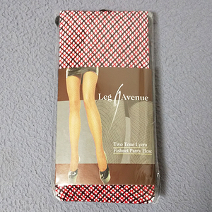  2色使い ライクラ フィッシュネット パンティストッキング (黒/赤) サイズ:フリー(M～L) LegAvenue 9120　新品・未使用 残1