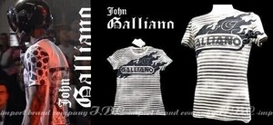 ★galliano★ジョンガリアーノ★オーバーダイボーダーTシャツ★キャメル★M【本物保証】イタカジ★芸能人御用達★ハイファッション★