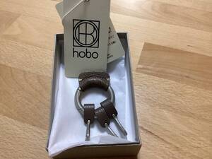 新品未使用　hobo round carabiner key ring shrink leather