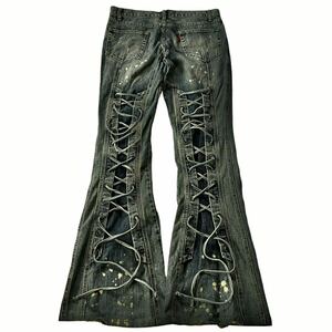 Tornado Mart Lace-up Flared Denim Pants archive トルネードマート ifsixwasnine L.G.B. lgb KMRii 14th addiction yasuyuki ishii