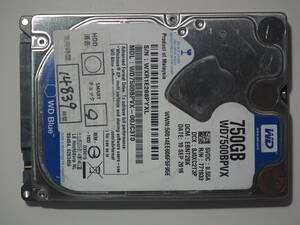 WD Blue 　WD7500BPVX　750GB　2.5インチHDD　SATA