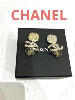 CHANEL ストーン装飾 ピアス