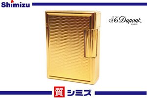 1円【S.T.Dupont】極美品 着火確認済 デュポン ライン1 ガスライター ゴールドカラー 喫煙具 アクセサリー ケース付◆質屋