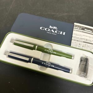 t9-173 COACH コーチ ボールペン 万年筆 セット　筆記用具 文房具 未使用保管品