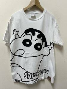 送料¥185クレヨンしんちゃん大判プリントTシャツ Lビンテージアニメ