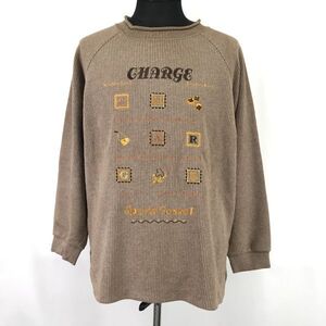 レナウン/日本製★CHARGE/チャージ★ニットプルオーバートレーナー【レディースL/brown/茶】Tops/Shirts◆BH684