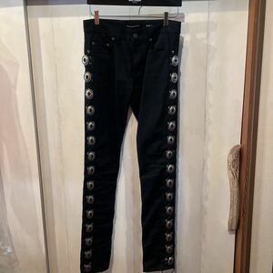 【新品】15SS SAINT LAURENT PARIS HEDI SLIMANE コンチョ ブラックスキニージーンズ　ボヘミアン　サンローラン　エディスリマン　W28