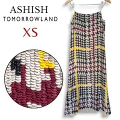 美品✨ アシシュ トゥモローランド 総スパンコール シルク スリップドレス XS