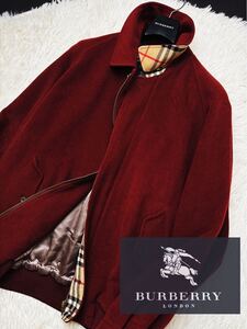 h30 極美　ビックシルエットLL　定価14万●BURBERRY バーバリー●ウールジップアップコート バーバリーコート メンズ　スイングトップ