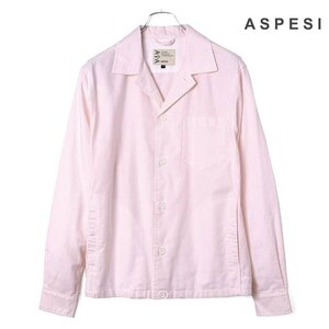 ◆【ASPESI(アスペジ)/春夏/コットンオックスフォードストライプ柄シャツジャケット(CAMICIA BONGO)】[asp2450132-XL]