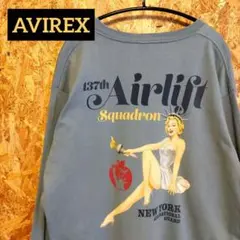 「AVIREX」ピンナップガール長袖Tシャツ スタチューオブリバティ 自由の女神