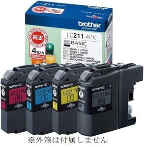 LC211-4PK 純正インクカートリッジ LC211 4色セット ブラザー Brother LC2114PK 箱なし DCP-J562N J762N J963N MFC-J880N J730DN