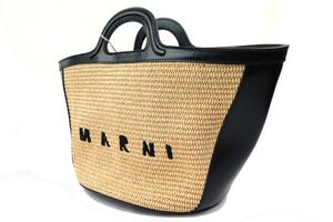 MARNI　マルニ　かごバッグ　レザー×ラフィア BMMP0069Q0 ブラウン ショルダーバッグ