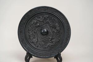 【萬古】中国古美術 古鏡 銅鏡 漢時代 四獣鏡 青銅鏡 古玩 骨董 時代物 当時物 唐物