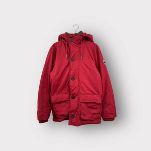 Abercrombie＆Fitch アバクロンビーアンドフィッチ 中綿ジャケット アウター フード ジップアップ レッド サイズS メンズ ヴィンテージ 10