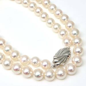 テリ抜群!!巻き厚!!◆アコヤ本真珠ネックレス◆J 約34.2g 約43.0cm 7.0mm珠 pearl パール jewelry necklace ジュエリー EF0/EF0