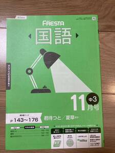 月刊ポピー FRESTA 中学３年 国語 １１月号 問題と解答