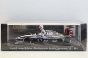 即決！鈴鹿レジェンド スパークモデル 1/43 ブラウン ティレル ホンダ020 日本GP 1991 #3 中嶋 フィギュア　