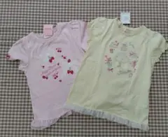 メゾピアノ　Ｔシャツ　２点セット　いちご　刺繍