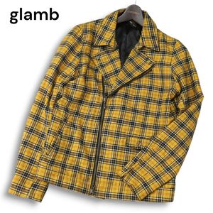 glamb グラム 秋冬★ チェック柄 フランネル ダブル ライダース ジャケット Sz.2 メンズ 日本製　I4T04052_C#N