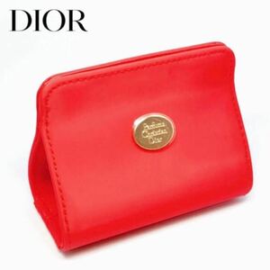 ★即決★ Perfume Christian Dior ポーチ ミラー 赤 レッド コスメポーチ アクセサリーポーチ ゴールド 金具 ロゴ