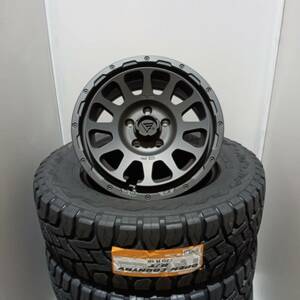 残りわずか デルタフォース オーバル 7.0J-16+35 5/114 マットBK オープンカントリーR/T 215/70R16 ブラックレター デリカD5 RAV4等