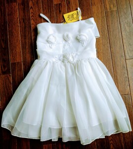 新品　キッズ　ドレス　ホワイト　白　120 　発表会　結婚式　女の子