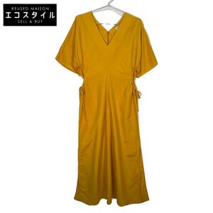 SAYAKADAVIS サヤカデイヴィス DDR25-SLN SIDE GATHERED DRESS シルクリネンワンピース イエロー ワンピース シルク レディース 中古